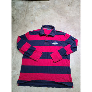 Vtg 80s Men’s Nautica Long Sleeve Striped Rugby Polo Size XXL Red & Navy